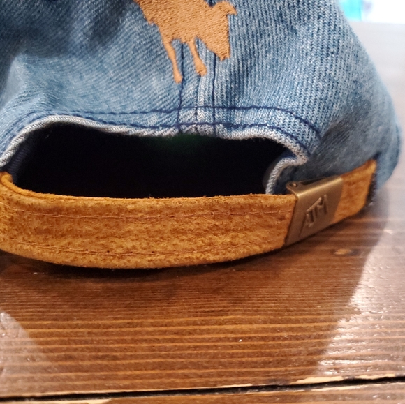 Vintage 90’s Embroidered CALGARY STAMPEDE Rodeo Denim & Suede Adjustable Hat - Picture 7 of 7